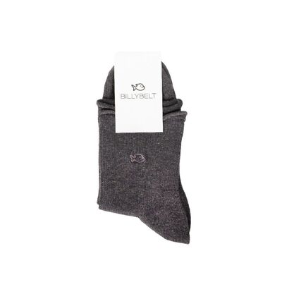Cotton socks with dark gray and shiny gold rolled edges