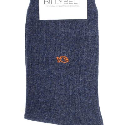 Schlichte Socken aus gekämmter Baumwolle – Heideblau