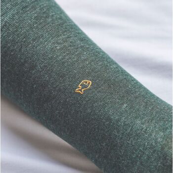 Chaussettes unies en coton peigné Vert forêt 4