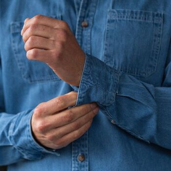 Chemise en denim Bleu clair 4