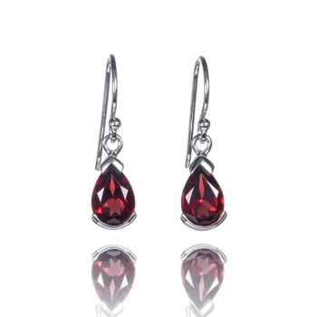 Boucles d'oreilles pendantes en argent sterling 925 avec pierres précieuses de grenat 6