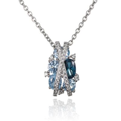 Elegante Halskette mit blauem Anhänger für Damen