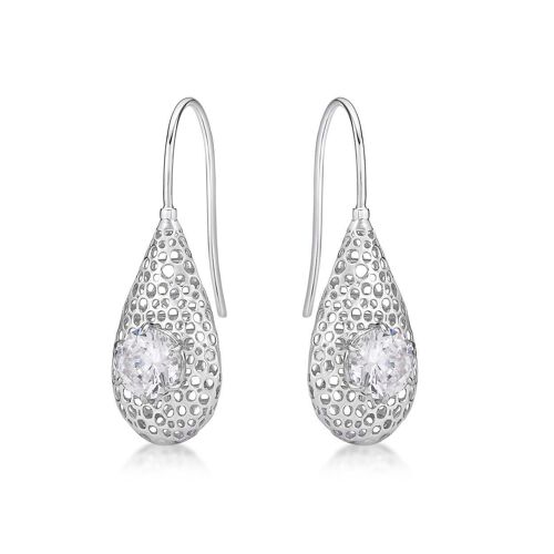925 Sterling Silver Drop Earrings for Women with Cubic Zirconia Stones