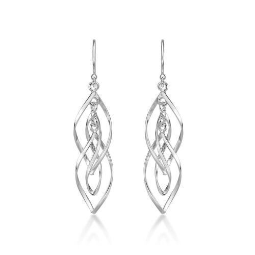 925 Sterling Silver Long Spiral Dangling Earrings for Women