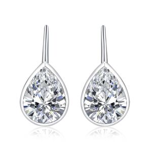 Boucles d'oreilles pendantes en argent sterling 925 avec zircone cubique