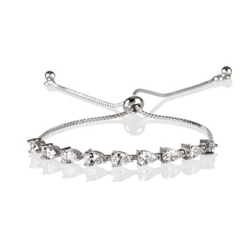 Bracelet réglable en pierre de zircon cubique en forme de poire pour femme 2