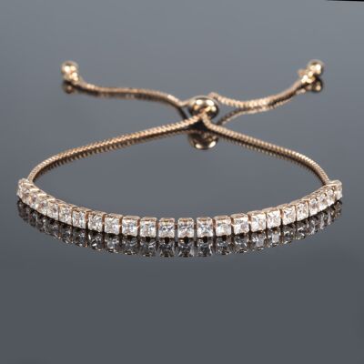 Adjustable Dainty Gold Bracelet for Women with Cubic Zirconia