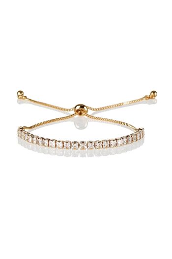 Bracelet Doré Réglable Dainty pour Femme avec Cubic Zirconia 7