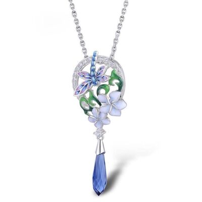 Collana con libellula blu da donna