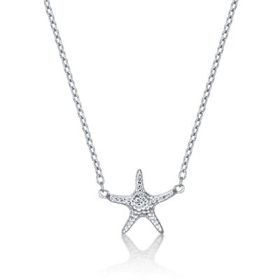 Sterling Silver Starfish Pendant Necklace for Women