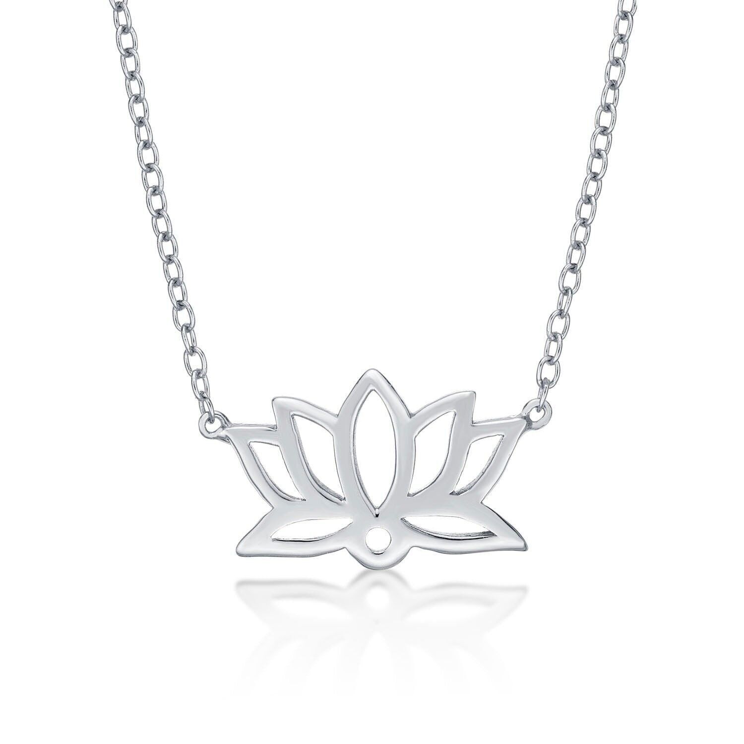 Collana con ciondolo di loto in argento sterling per donna
