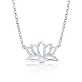 Collier pendentif Lotus en argent sterling pour femme 1
