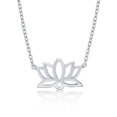 Sterling Silver Lotus Pendant Necklace for Women