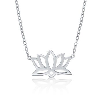 Collier pendentif Lotus en argent sterling pour femme 4