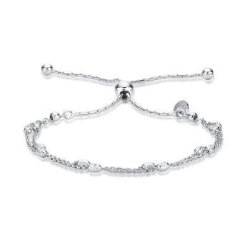 Bracelet chaîne en argent sterling 925 avec perles taillées en diamant pour femme 1
