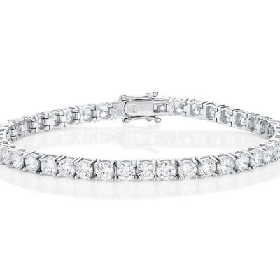 925 Sterling Silver Tennis Bracelet For Women with 4mm Sparkling Cubic Zirconia