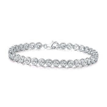 Bracelet tennis femme en argent sterling 925 serti clos avec oxyde de zirconium 1