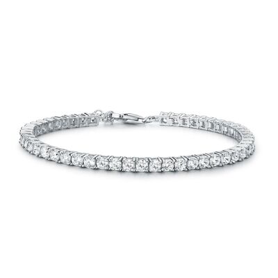 Bracelet tennis en argent sterling 925 avec oxyde de zirconium de 3 mm pour femme