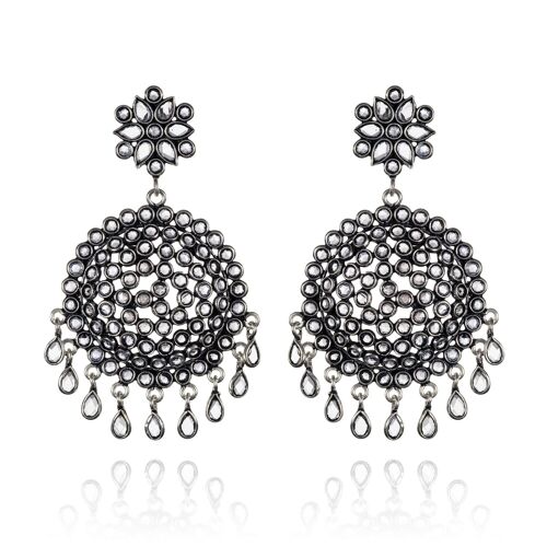 Sterling Silver Oxidized chandelier Earrings For Women