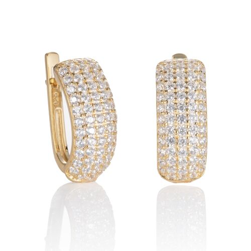 Gold Pave Hoop Earrings for Women