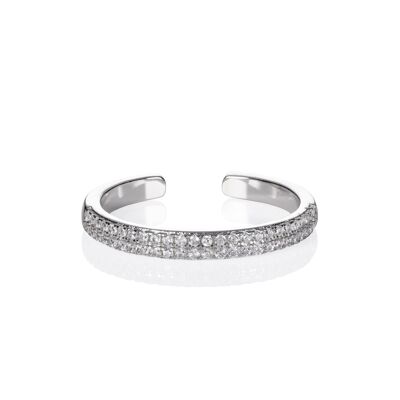 Adjustable Band Ring for Women with Cubic Zirconia Stones