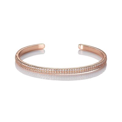 Rose Gold Bangle Bracelet for Women with Cubic Zirconia