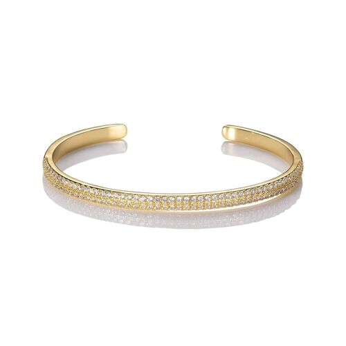 Gold Bangle Bracelet for Women with Cubic Zirconia