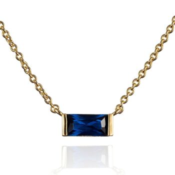 Collier Dainty Bleu en Plaqué Or 6