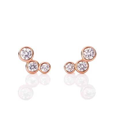 Boucles d'oreilles grimpeur d'oreille en or rose pour femme