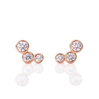 Boucles d'oreilles grimpeur d'oreille en or rose pour femme 1