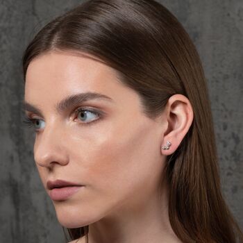 Boucles d'oreilles grimpeur d'oreille en or rose pour femme 4