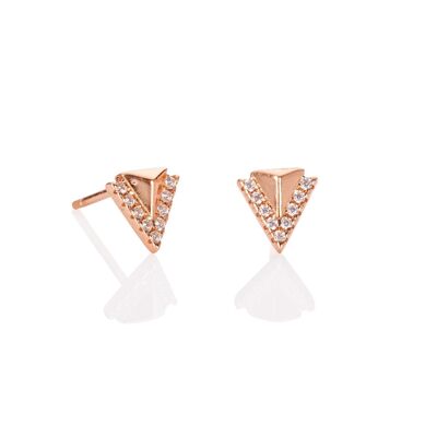 Boucles d'oreilles clous petit pic en or rose pour femme