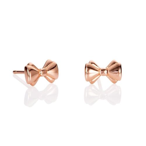 Rose Gold Small Bow Stud Earrings for Women