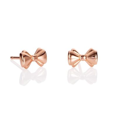 Boucles d'oreilles à tige petit nœud en or rose pour femme