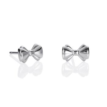 Boucles d'oreilles en argent sterling 925 avec nœud pour femme 1