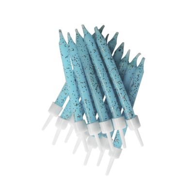 Bougies scintillantes bleu pâle avec supports