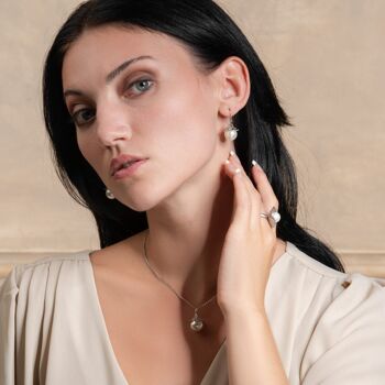 Grandes Boucles d'Oreilles Perles pour Femme 2