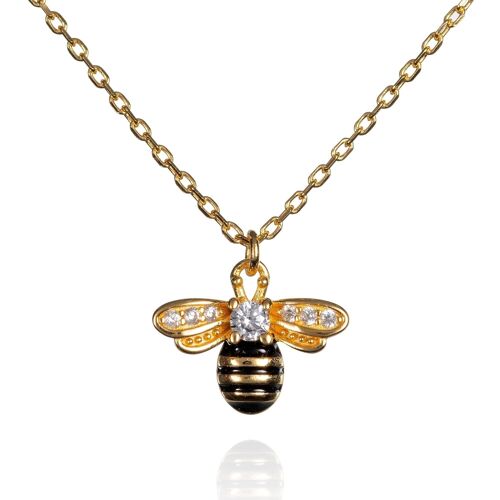 Gold Plated Bumble Bee Necklace for Women