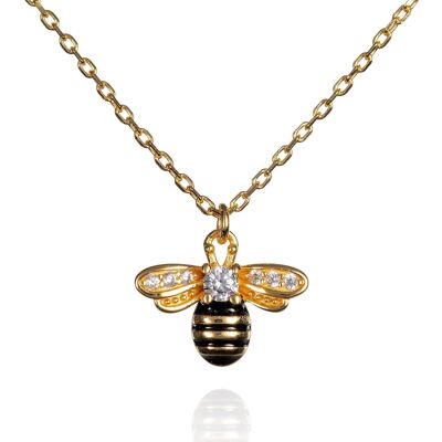 Collier Bumble Bee Plaqué Or pour Femme