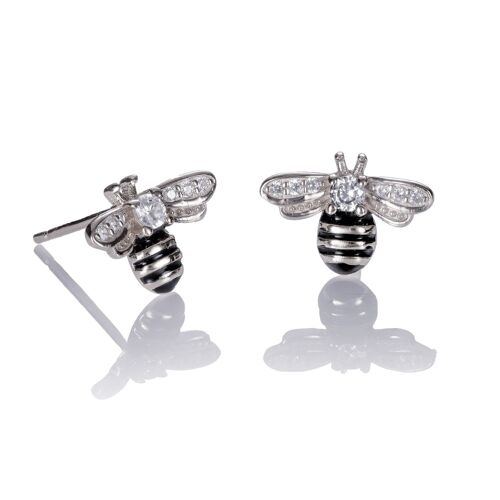 925 Sterling Silver Bumble Bee Stud Earrings for Women