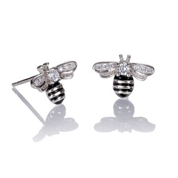 Boucles d'oreilles clous bourdon en argent sterling 925 pour femme 1