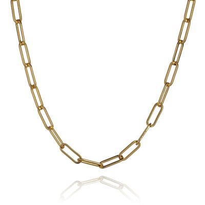 Lange goldfarbene Büroklammer-Halskette für Damen – 50,8 cm
