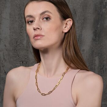 Long collier de chaîne de trombone en or pour les femmes - 20 pouces 4