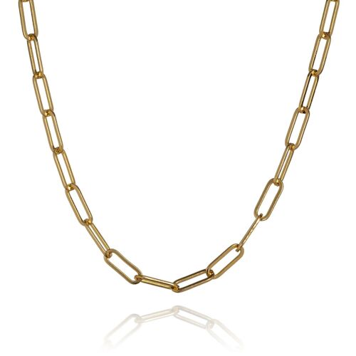 Long Gold Paperclip Chain Necklace for Women - 22 inch