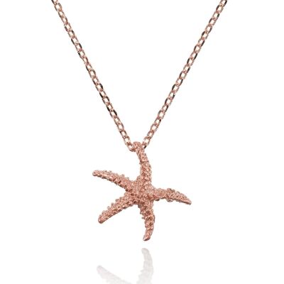 Collier pendentif étoile de mer en or rose