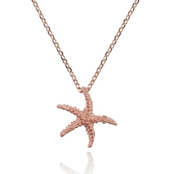 Collier pendentif étoile de mer en or rose 6