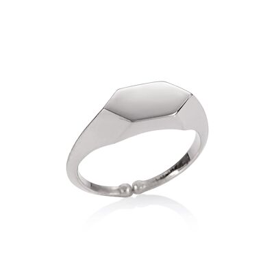 Anillo de sello geométrico ajustable para mujer