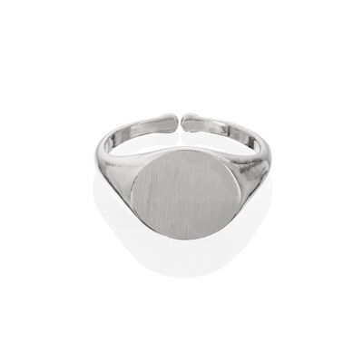 Adjustable Round Signet Ring for Women