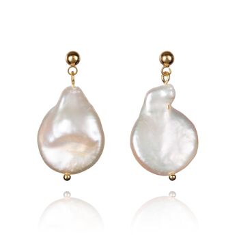 Boucles d'Oreilles Perles Baroques Plaqué Or pour Femme 1