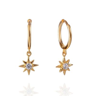 Gold Star Huggie Hoop Earrings for Women